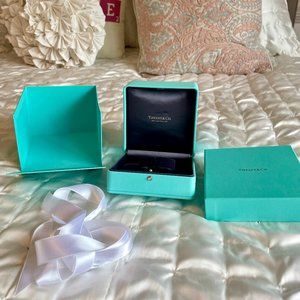 Tiffany & Co. New Lock Bracelet Jewelry Box, Blue Outer Gift Box, White Ribbon